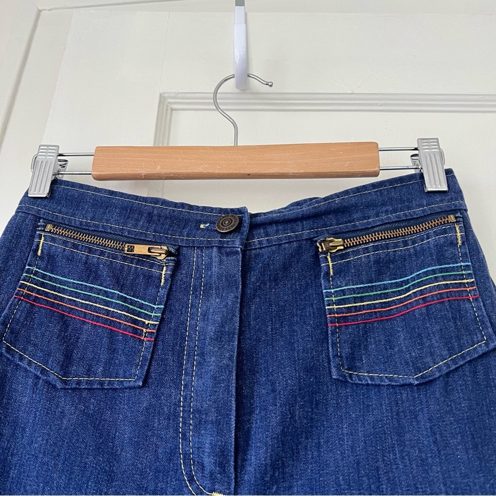Vintage Rainbow Stitch High Rise Wide Leg Jeans - Picture 3 of 8